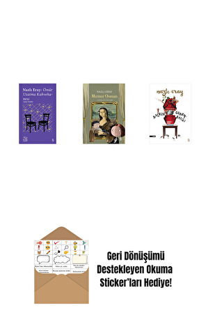 Everest Açıkhava 15 - Nazlı Eray: Ömür Uzatma Kahvehanesi  Seçme Öyküler + Mırmır Osman + Kalbin Güneybatısı + Okuma Sticker'ları