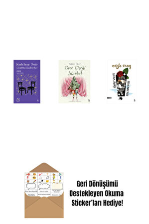 Everest Açıkhava 15 - Nazlı Eray: Ömür Uzatma Kahvehanesi  Seçme Öyküler + Gece Çiçeği İstanbul + Sinek Valesi Nizamettin + Okuma Sticker'ları