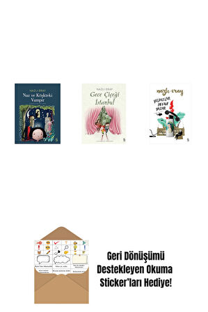 Naz ve Köşkteki Vampir + Gece Çiçeği İstanbul + Yıldızlar Mektup Yazar + Okuma Sticker'ları