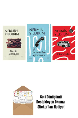 Bavula Sığmayan (Ciltli) + Unutma Beni Apartmanı (Ciltli) + Dokunmadan (Ciltli) + Okuma Sticker'ları