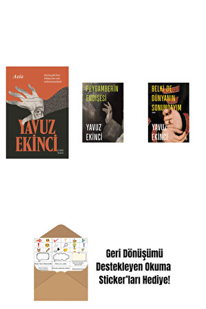 Aziz + Peygamberin Endişesi + Belki de Dünyanın Sonundayım (Ciltli) + Okuma Sticker'ları