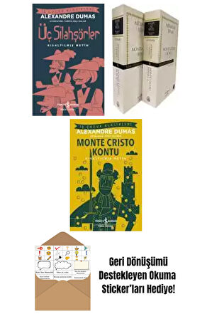 Alexandre Dumas 3 Kitap Seti + Okuma Sticker'ları