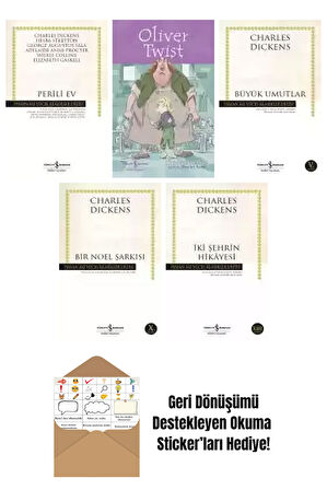 Charles Dickens 5 Kitap Seti + Okuma Sticker'ları