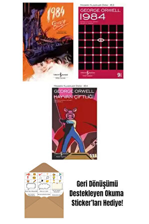 George Orwell 3 Kitap Seti + Okuma Sticker'ları