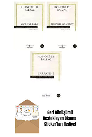 Honoré de Balzac 3 Kitap Seti + Okuma Sticker'ları