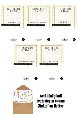 Honoré de Balzac 5 Kitap Seti + Okuma Sticker'ları
