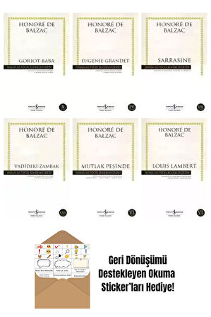 Honoré de Balzac 6 Kitap Seti + Okuma Sticker'ları