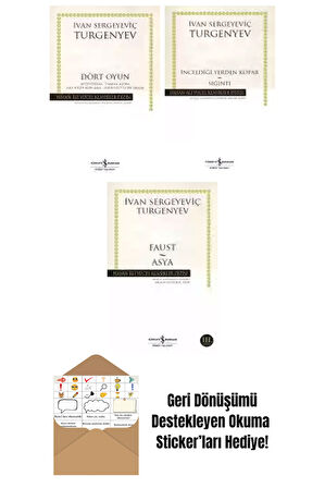 İvan Sergeyeviç Turgenyev 3 Kitap Seti + Okuma Sticker'ları