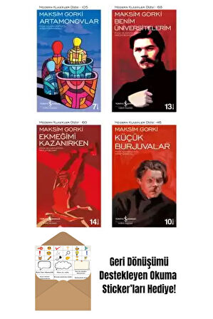 Maksim Gorki 4 Kitap Seti + Okuma Sticker'ları