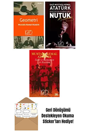 Mustafa Kemal Atatürk 3 Kitap Seti + Okuma Sticker'ları