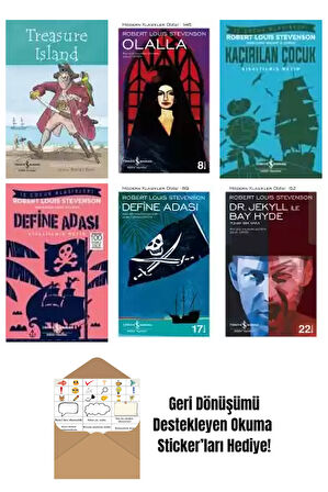 Robert Louis Stevenson 6 Kitap Seti + Okuma Sticker'ları