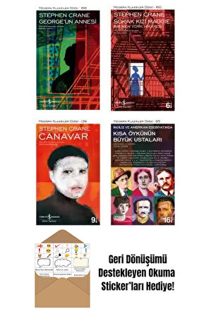 Stephen Crane 4 Kitap Seti + Okuma Sticker'ları