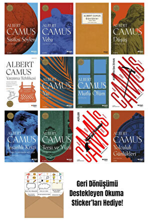 Albert Camus 12 Kitap Seti + Okuma Sticker'ları