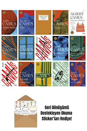 Albert Camus 15 Kitap Seti + Okuma Sticker'ları