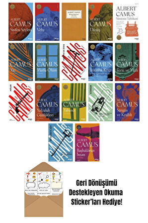 Albert Camus 17 Kitap Seti + Okuma Sticker'ları