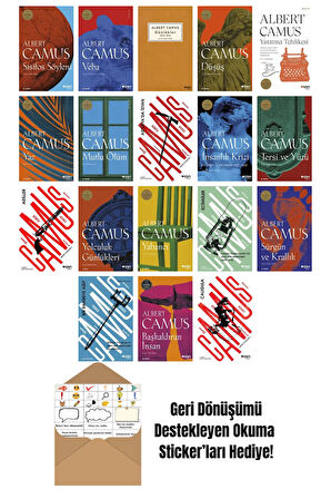 Albert Camus 18 Kitap Seti + Okuma Sticker'ları