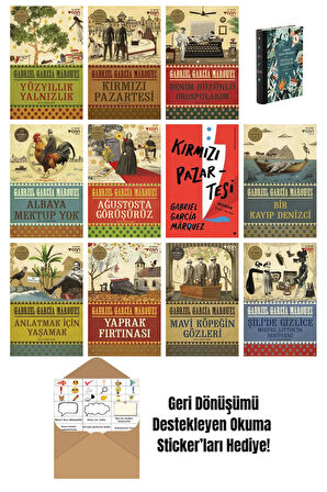 Gabriel García Márquez 12 Kitap Seti + Okuma Sticker'ları