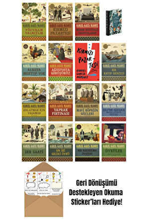 Gabriel García Márquez 16 Kitap Seti + Okuma Sticker'ları