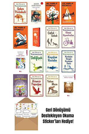 José Mauro de Vasconcelos 16 Kitap Seti + Okuma Sticker'ları