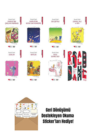 Roald Dahl 8 Kitap Seti + Okuma Sticker'ları
