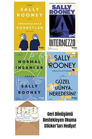 Sally Rooney 4 Kitap Seti + Okuma Sticker'ları