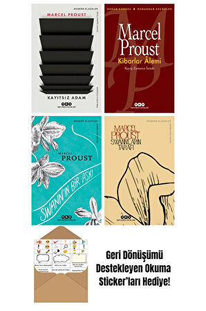 Marcel Proust 4 Kitap Seti + Okuma Sticker'ları