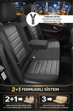 Ford Focus 1.6 Tdci Ghia 5 Kapı Cvt (109) 2006 UYUMLU  KUMAŞ ALCANTARA OTO KOLTUK KILIFI FÜME