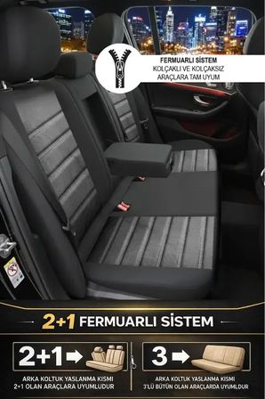 Nissan 200 Sx (s14) 2.0 I 16v Turbo (200 Hp) 2000 UYUMLU  KUMAŞ ALCANTARA OTO KOLTUK KILIFI FÜME