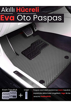 TESLA-MODEL Y-(2019-2025) İÇİN EVA İÇ PASPAS TAKIMI (METAL TOPUKLUK DAHİL)