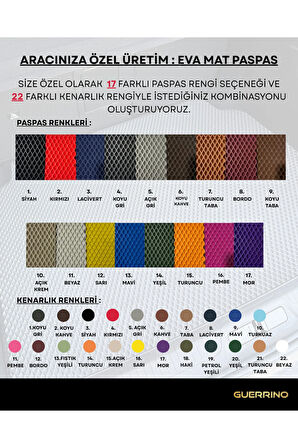 CHEVROLET-AVEO-(2005-2011) İÇİN EVA FUL PASPAS TAKIMI (METAL TOPUKLUK DAHİL)