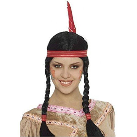 Tüylü Örgülü Kızılderili Parti Peruğu