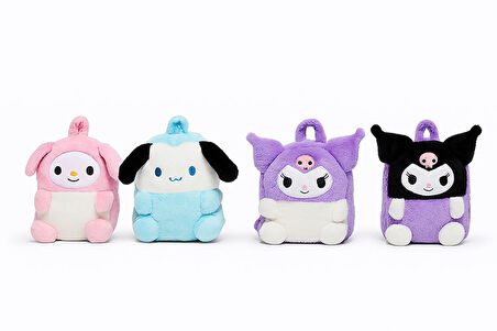 Peluş Kuromi My Melody ve Cinnamoroll Sırt Çantası