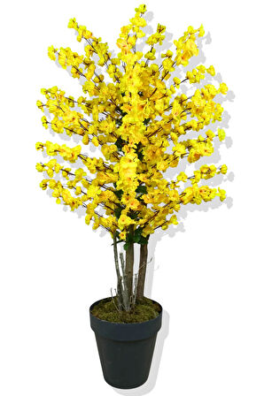 Yapay Ağaç Sarı Bahar Dalı 140 Cm Üretim Saksısı