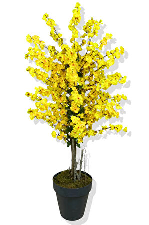 Yapay Ağaç Sarı Bahar Dalı 140 Cm Üretim Saksısı