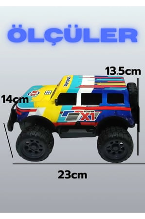 1:15 ÖLÇEK 27 MHZ IŞIKLI 15 KM HIZLI ŞARJLI FULL FONKSİYON UZAKTAN KUMANDALI OFF ROAD ARABA