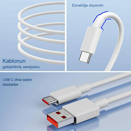 67W Turbo Telefon Şarj Cihazı Aleti Kablo/adaptör Seti TYPE-C Usb Xiaomi Redmi Uyumlu Duvar Tipi