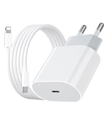 iPhone 11,12,13,14 Pro / Pro Max modellerine uyumlu 25W Adaptör + Type-c to Lightning Şarj Set
