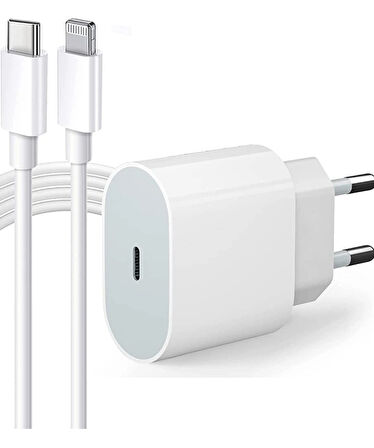 iPhone 11,12,13,14 Pro / Pro Max modellerine uyumlu 25W Adaptör + Type-c to Lightning Şarj Set