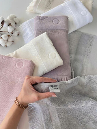 Sarra Mysoft - Gri - 50*90 - Etamin Ve Kanaviçe İşlemelik Havlu