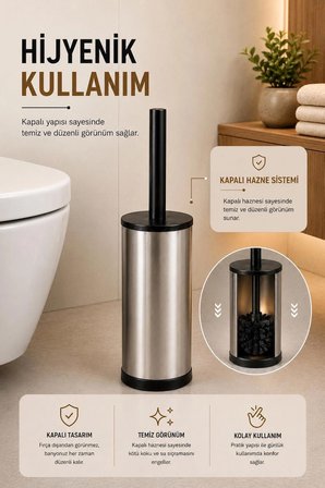 Tuvalet Fırçası Wc Klozet Fırçası Krom 
