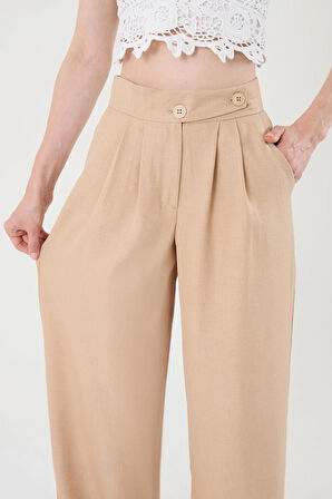 Keten Karışımlı Kore Model Palazzo Pantolon