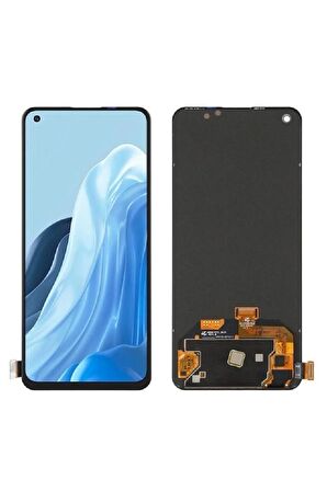 OPPO RENO 7 UYUMLU LCD DOKUNMATİK EKRAN ÇITASIZ SİYAH (4G)(TAMİR SETİ HEDİYELİ)