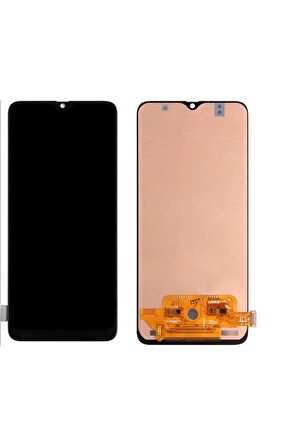 SAMSUNG A70 A705 UYUMLU LCD DOKUNMATİK EKRAN  ÇITASIZ SİYAH