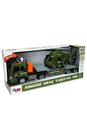 1:16 Sürtmeli Sesli Işıklı Askeri Araç Taşıyan Tır Wy571g