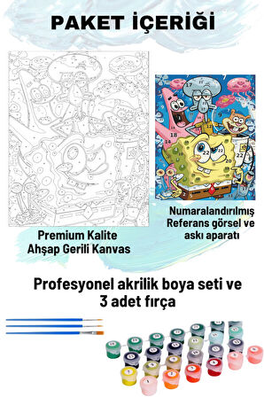 Sayılarla Boyama Seti Numaralı Tuval Fırça Boya 40x50 Cm - ŞAŞKIN BOB