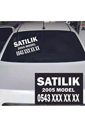 SATILIK Araba Yazısı Kişiye Özel 30x20 ölçülerinde (1ADET) Beyaz