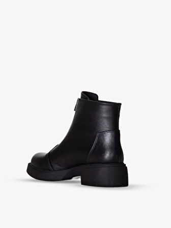 217551115-1 Zenne Kadın Bot Siyah Napa Deri