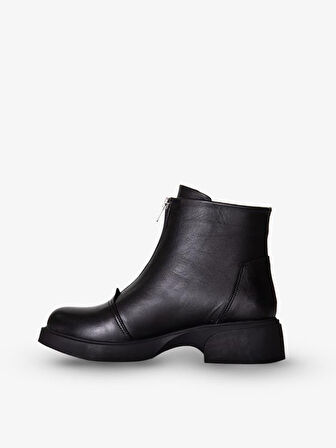 217551115-1 Zenne Kadın Bot Siyah Napa Deri
