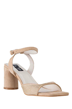 Stato Kadın Topuklu Sandalet Nude Beyaz