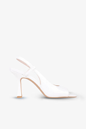 Stato Kadın Rugan Topuklu Ayakkabı Beyaz